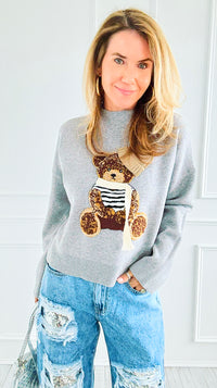 Bundle Up Bear Italian Sweater-140 Sweaters-Italianissimo-Coastal Bloom Boutique, find the trendiest versions of the popular styles and looks Located in Indialantic, FL