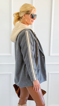 Remix Italian Hooded Blazer-Tweed-160 Jackets-TATTOO Z-Coastal Bloom Boutique, find the trendiest versions of the popular styles and looks Located in Indialantic, FL