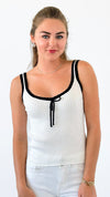 Contrast Trim Ribbon Tank Top-100 Sleeveless Tops-HYFVE-Coastal Bloom Boutique, find the trendiest versions of the popular styles and looks Located in Indialantic, FL