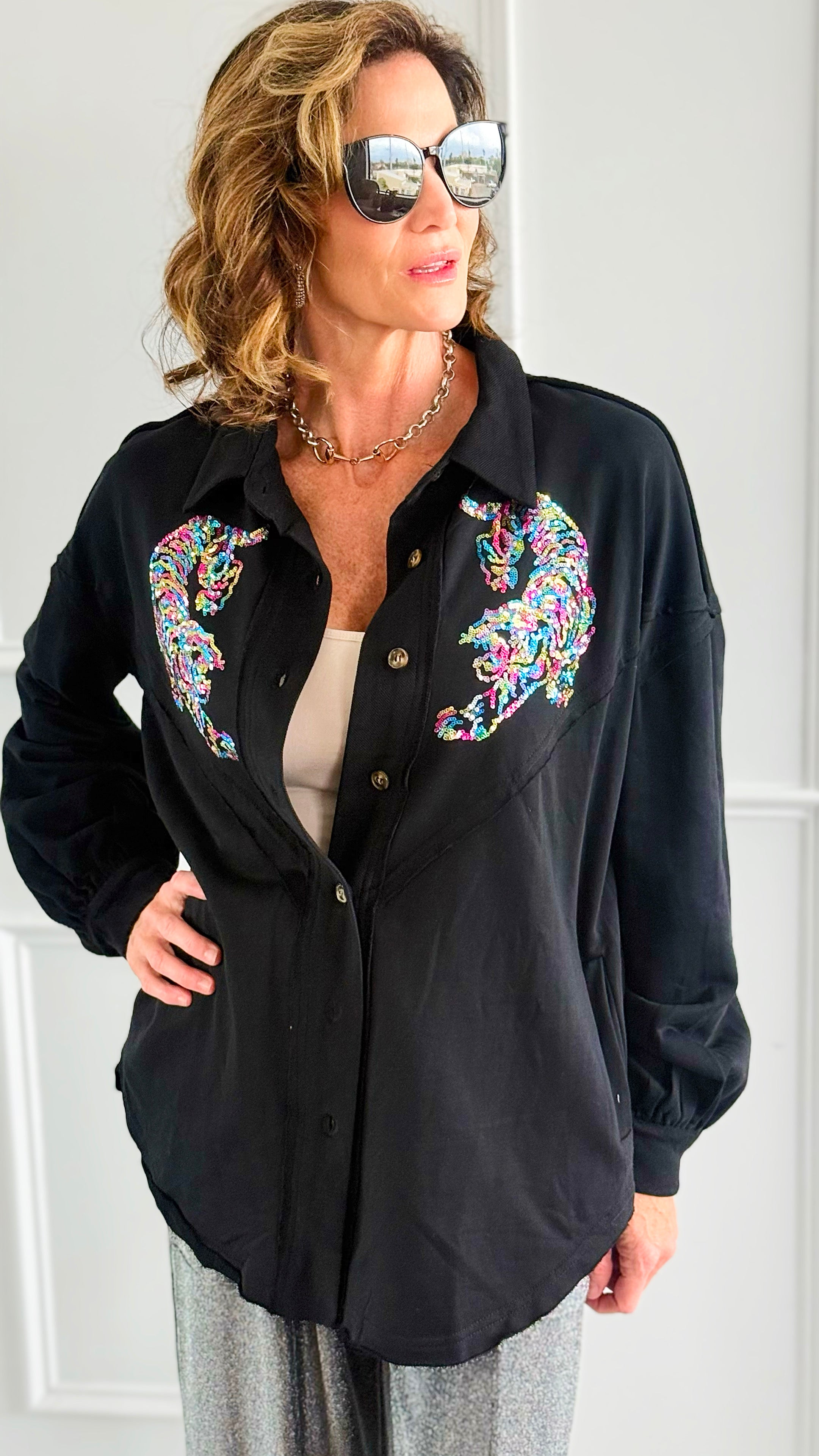 Wild Bloom Button Down Shacket