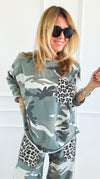 Camo & Wild Italian Long Sleeve Top-110 Long Sleeve Tops-AZUL MONACO-Coastal Bloom Boutique, find the trendiest versions of the popular styles and looks Located in Indialantic, FL