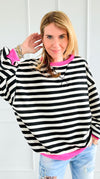 Playful Striped Top-130 Long Sleeve Tops-BucketList-Coastal Bloom Boutique, find the trendiest versions of the popular styles and looks Located in Indialantic, FL