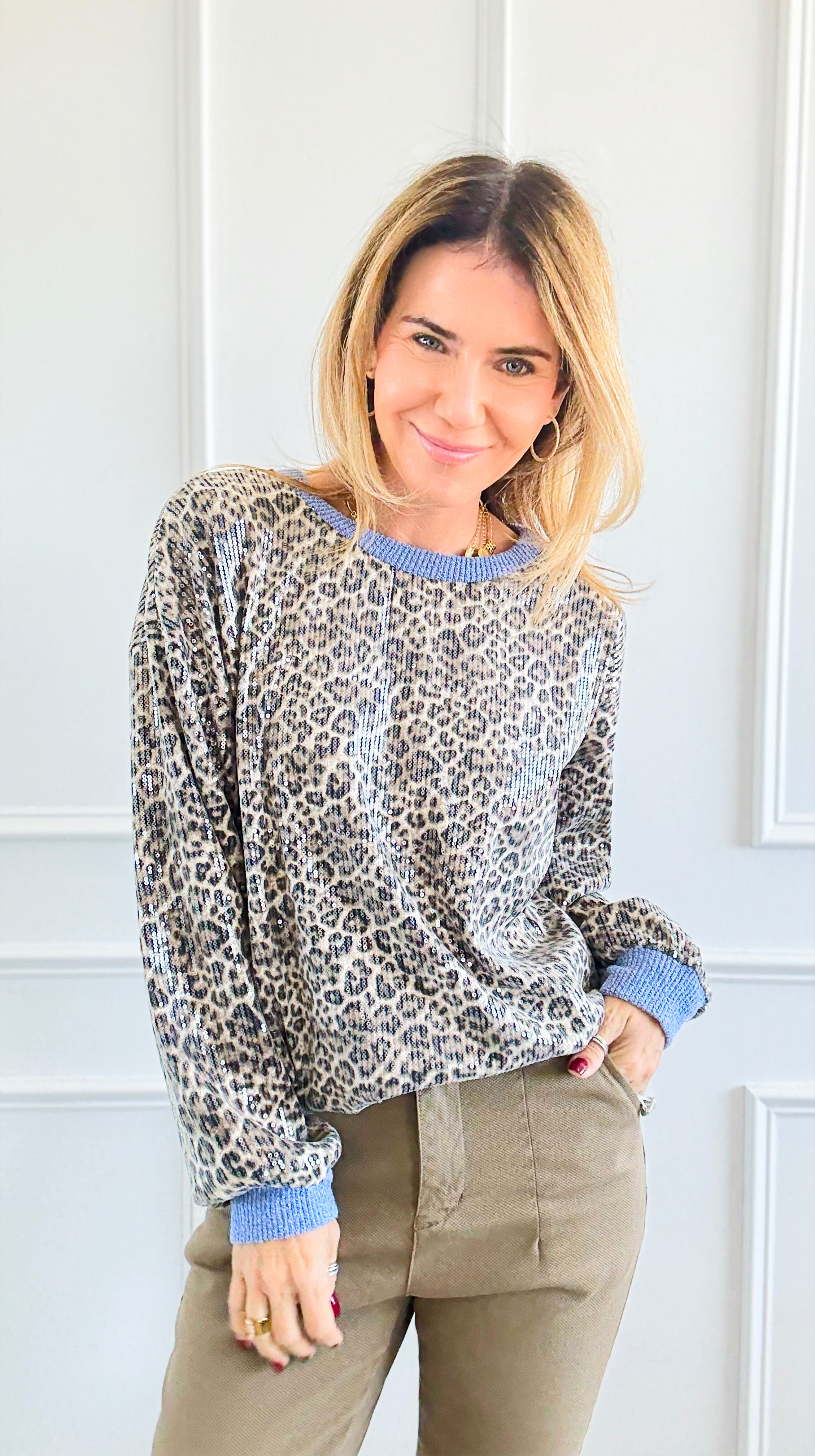 Wild Spark Sequin Top-110 Long Sleeve Tops-Anniewear-Coastal Bloom Boutique, find the trendiest versions of the popular styles and looks Located in Indialantic, FL