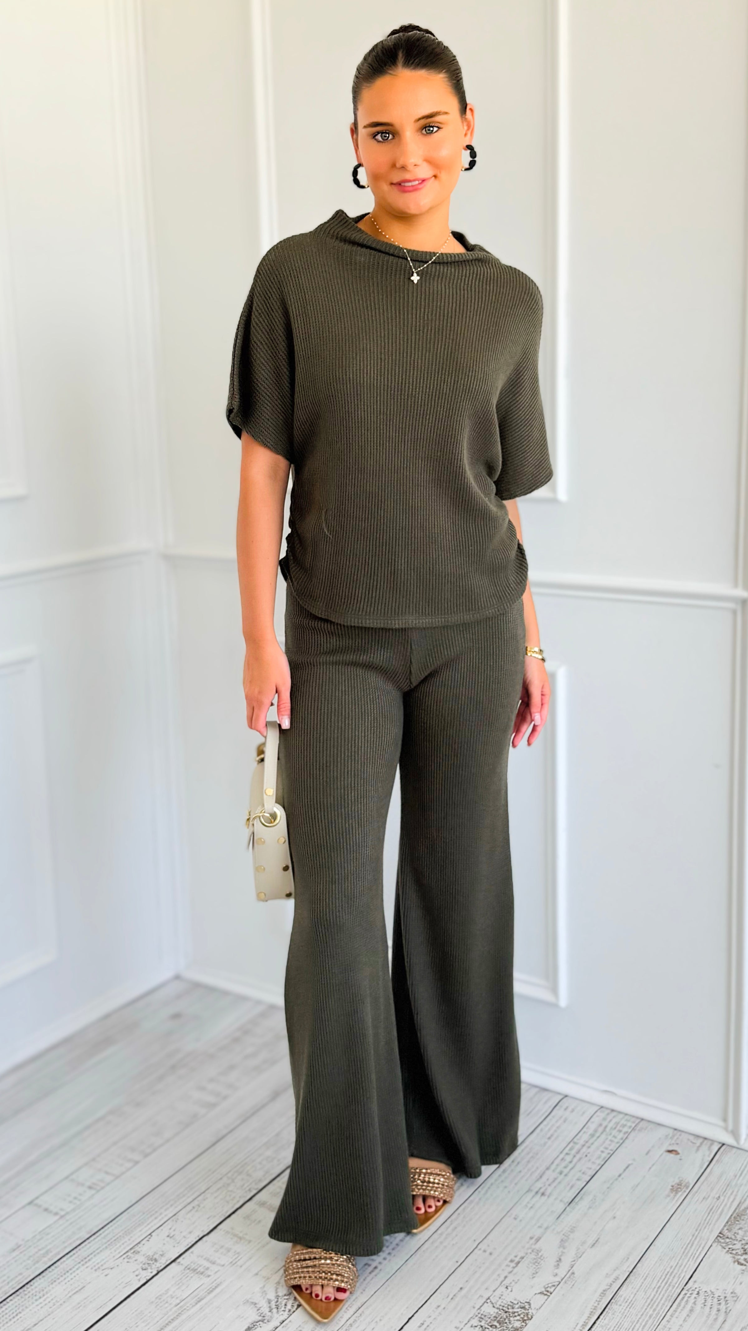 The Art of Staying In Set - Dark Olive-210 Loungewear/Sets-Zenana-Coastal Bloom Boutique, find the trendiest versions of the popular styles and looks Located in Indialantic, FL