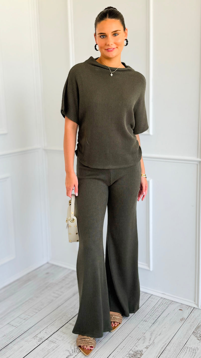 The Art of Staying In Set - Dark Olive-210 Loungewear/Sets-Zenana-Coastal Bloom Boutique, find the trendiest versions of the popular styles and looks Located in Indialantic, FL
