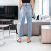 High Rise Distressed Rigid Boyfriend Jeans-170 Bottoms-Flying Monkey-Coastal Bloom Boutique, find the trendiest versions of the popular styles and looks Located in Indialantic, FL