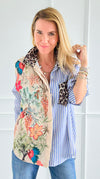 Pre Auth - L'uccello Italian Blouse-110 Long Sleeve Tops-Italianissimo-Coastal Bloom Boutique, find the trendiest versions of the popular styles and looks Located in Indialantic, FL