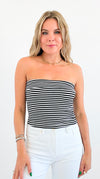 Stripe Foldover Tube Top-100 Sleeveless Tops-Blu Pepper-Coastal Bloom Boutique, find the trendiest versions of the popular styles and looks Located in Indialantic, FL