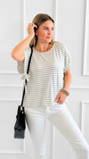 Breezy Striped Short Sleeve Top-110 Short Sleeve Tops-Haptics-Coastal Bloom Boutique, find the trendiest versions of the popular styles and looks Located in Indialantic, FL