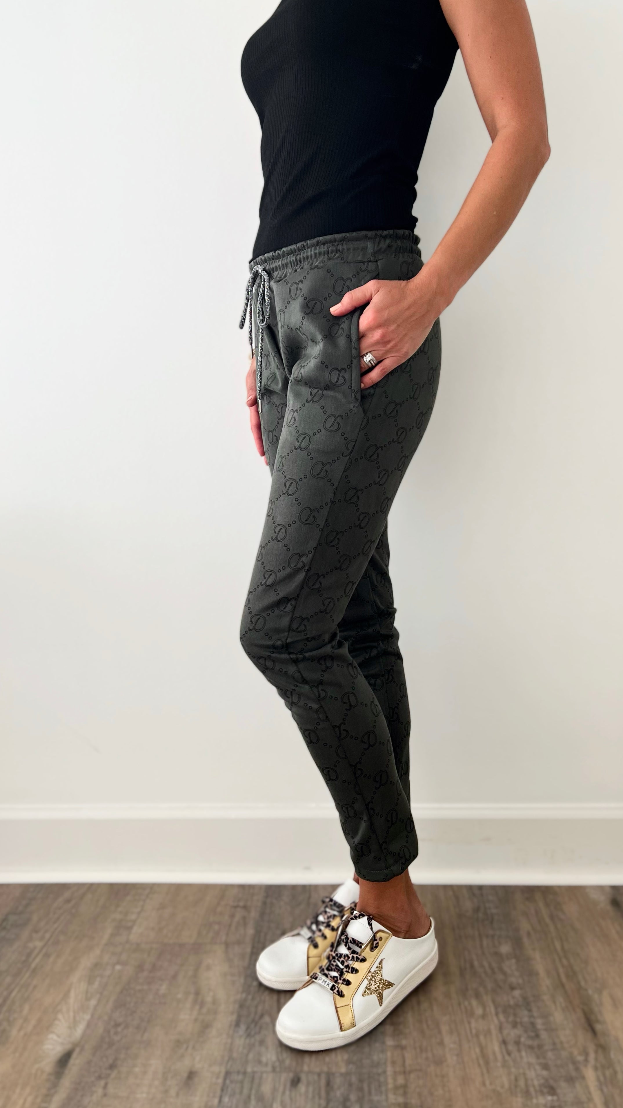 Darling Italian Joggers - Army Green-180 Joggers-Germany-Coastal Bloom Boutique, find the trendiest versions of the popular styles and looks Located in Indialantic, FL