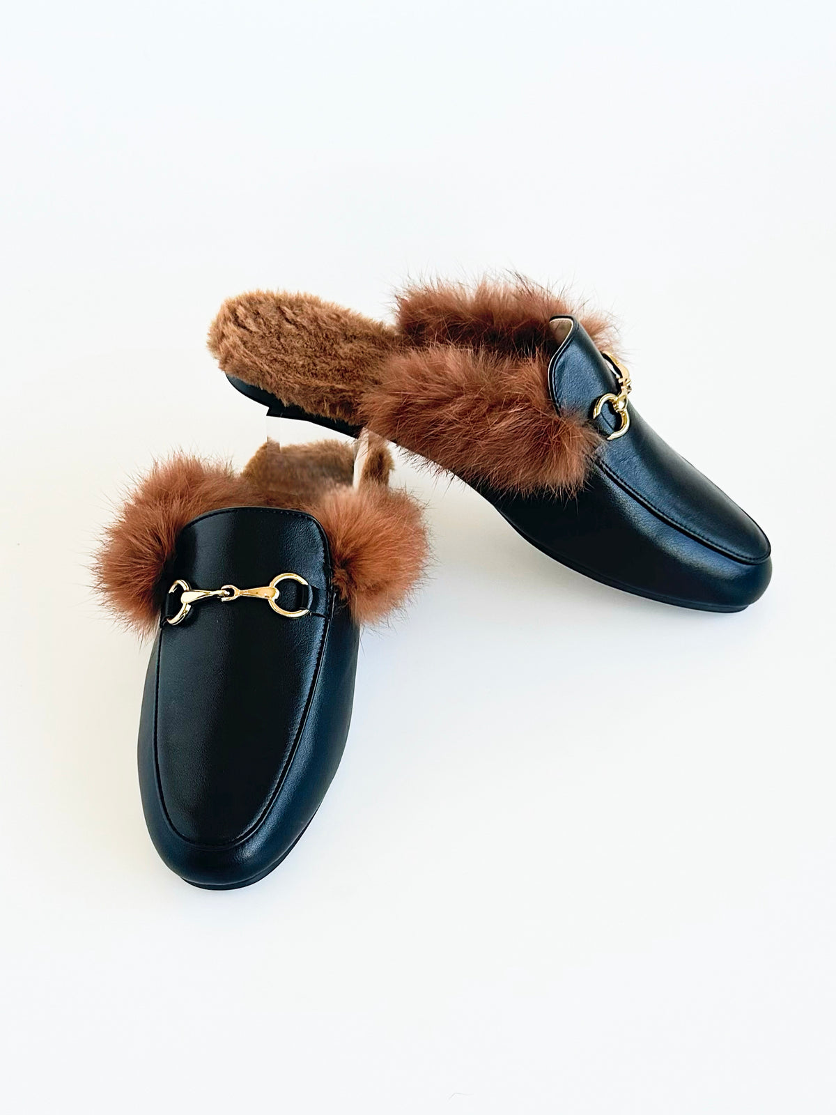 Luxe Escape Fur-Lined Mules - Black-250 Shoes-Darling-Coastal Bloom Boutique, find the trendiest versions of the popular styles and looks Located in Indialantic, FL