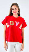 Bold LOVE Patch Top-110 Short Sleeve Tops-entro-Coastal Bloom Boutique, find the trendiest versions of the popular styles and looks Located in Indialantic, FL