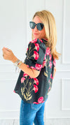 Garden Muse Puff Sleeve Top-110 Short Sleeve Tops-entro-Coastal Bloom Boutique, find the trendiest versions of the popular styles and looks Located in Indialantic, FL