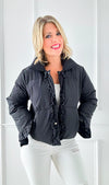 Rosy Ruffle Puffer Jacket-160 Jackets-Veveret-Coastal Bloom Boutique, find the trendiest versions of the popular styles and looks Located in Indialantic, FL