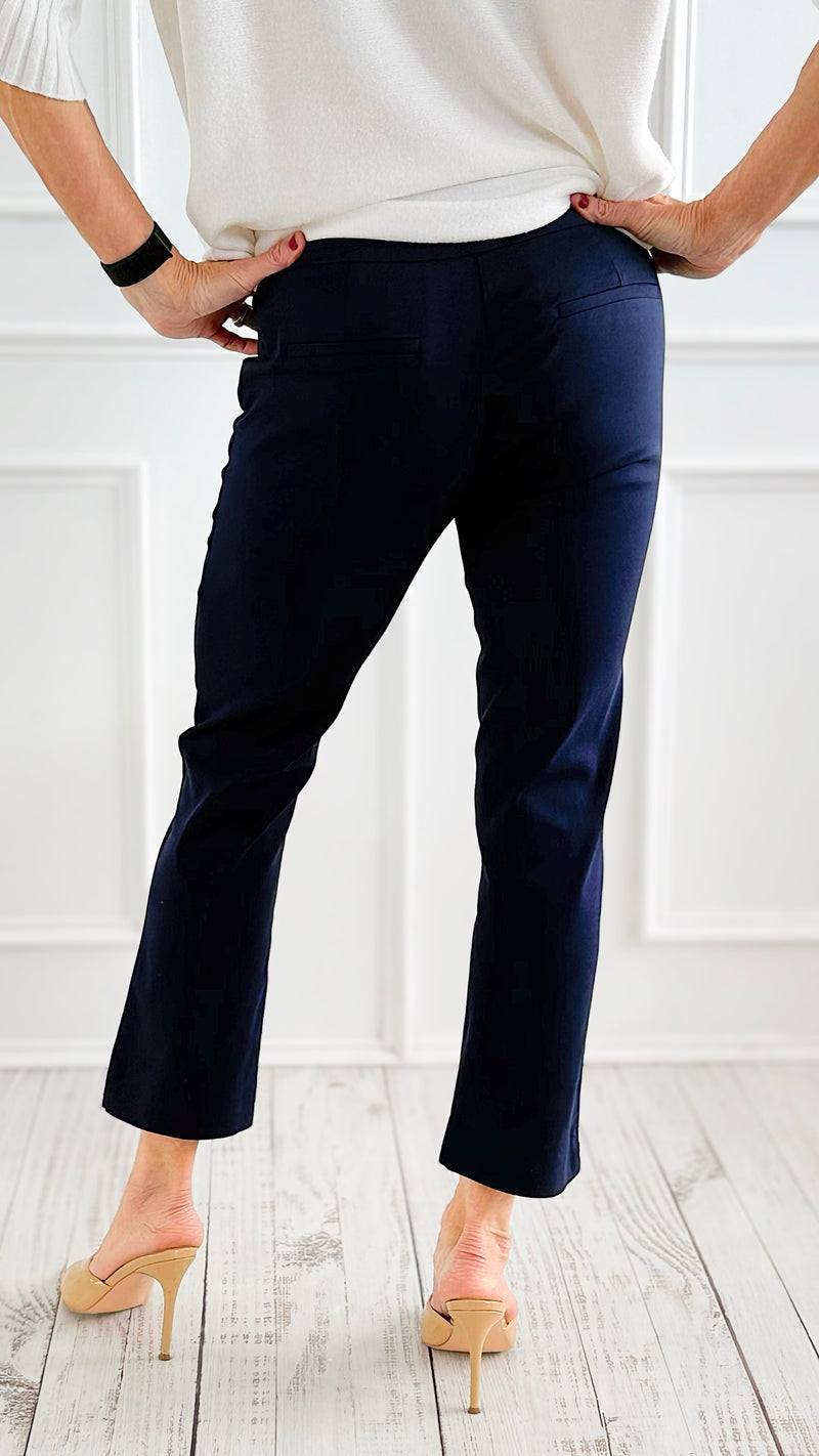 Weekend Muse Slim Ankle Pant-Navy Blue-100 Pants-spin usa-Coastal Bloom Boutique, find the trendiest versions of the popular styles and looks Located in Indialantic, FL