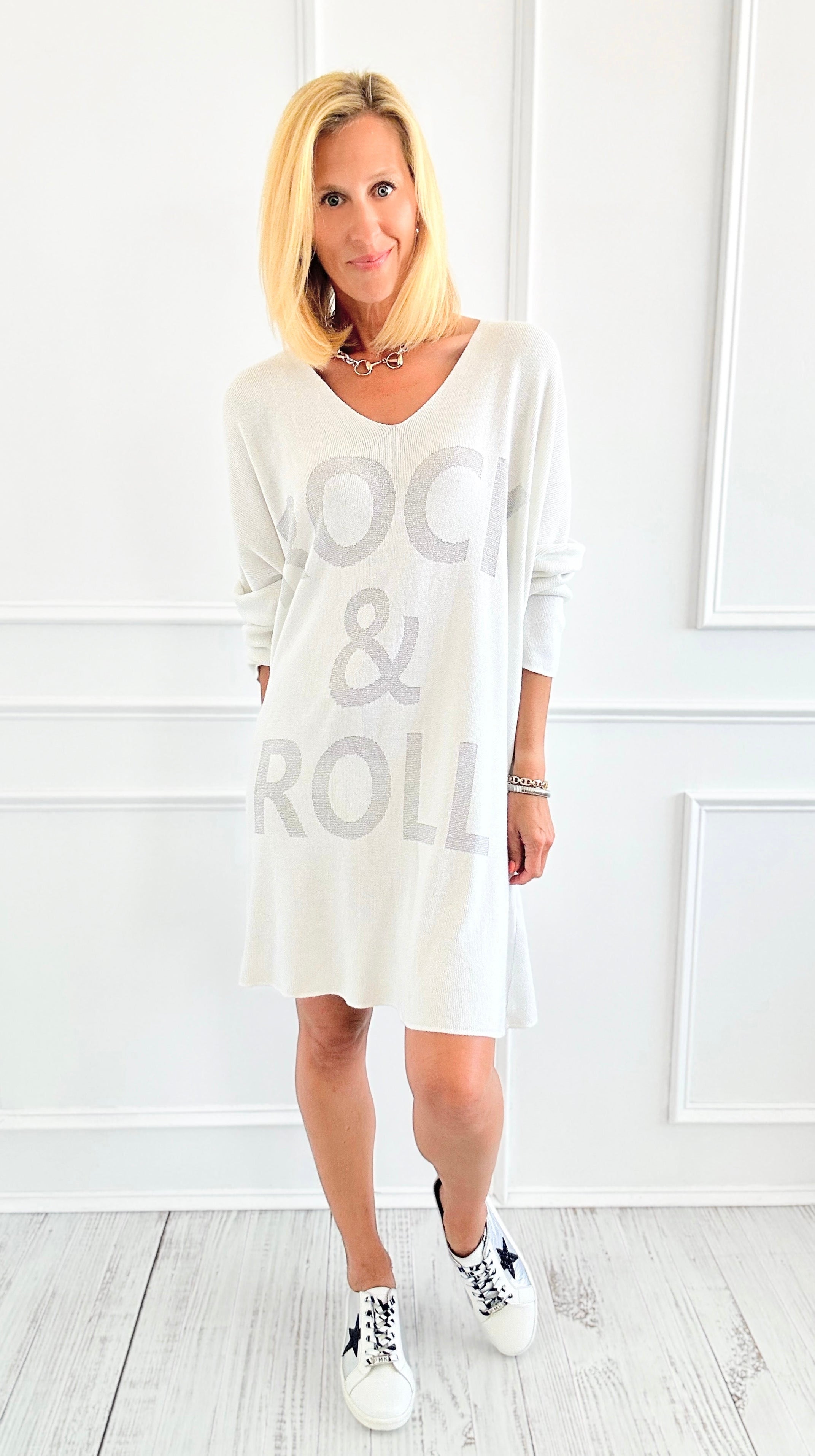Rock & Roll Knit Dress-200 Dresses/Jumpsuits/Rompers-V6-Coastal Bloom Boutique, find the trendiest versions of the popular styles and looks Located in Indialantic, FL