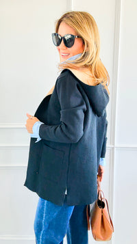 Bonded Color-Blocked Hooded Jacket-160 Jackets-Z STUDIO-Coastal Bloom Boutique, find the trendiest versions of the popular styles and looks Located in Indialantic, FL