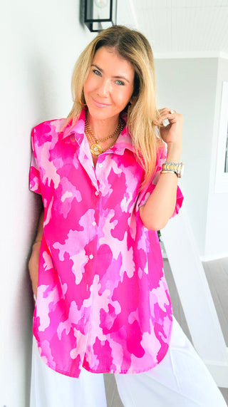 Casual Camo Italian Blouse