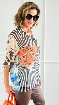 Jungle Muse Sheer Italian Top-110 short Sleeve Top-SUNNY HOLIDAYS-Coastal Bloom Boutique, find the trendiest versions of the popular styles and looks Located in Indialantic, FL