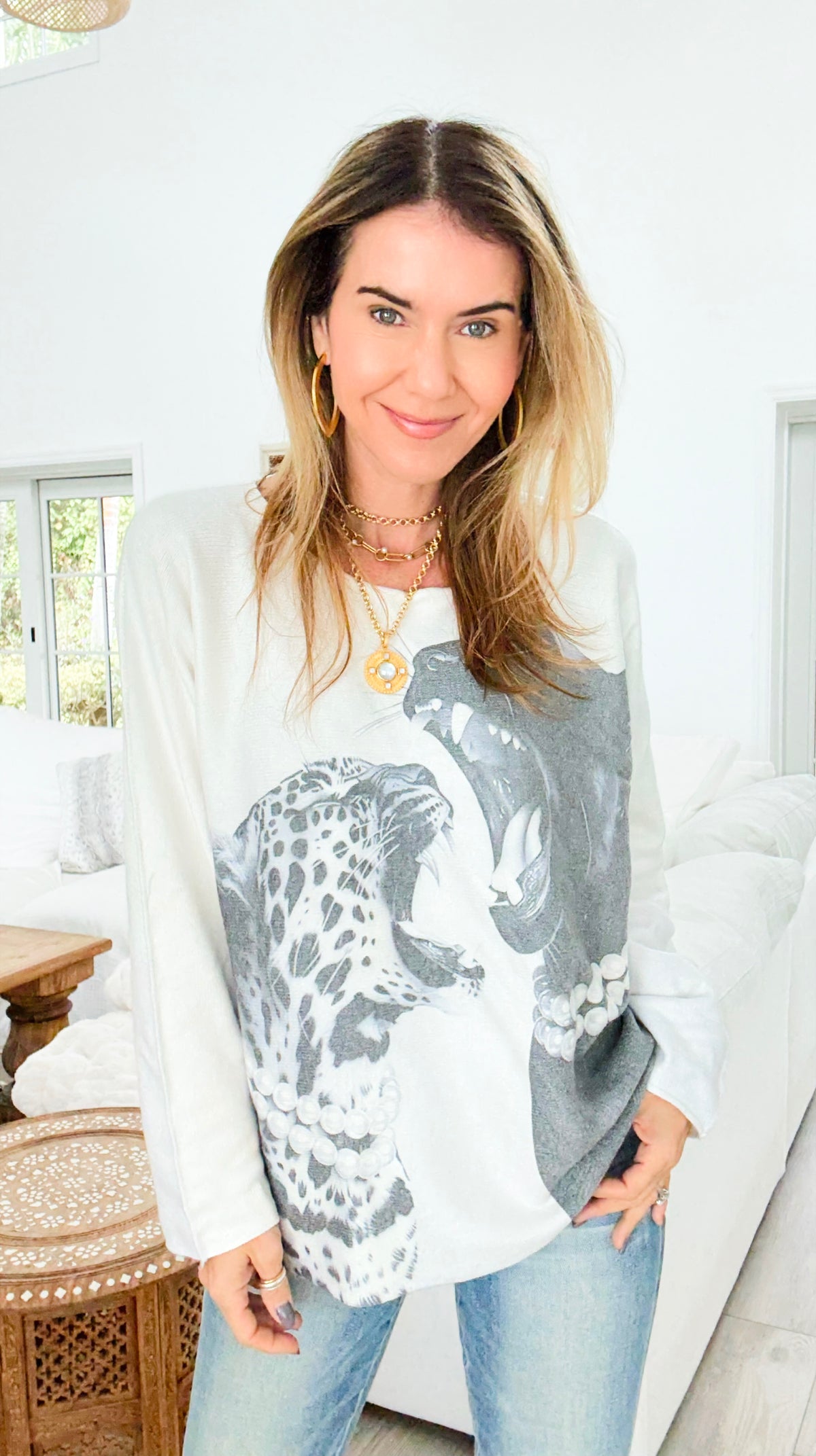 Cat Fight Italian Milano Sweater-140 Sweaters-SORPRESA-Coastal Bloom Boutique, find the trendiest versions of the popular styles and looks Located in Indialantic, FL