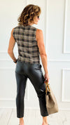 Sparkling Love Plaid Italian Vest-100 Sleeveless Tops-MILAN SLV-Coastal Bloom Boutique, find the trendiest versions of the popular styles and looks Located in Indialantic, FL