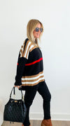 Iconic Italian Knit Pullover Sweater - Black-140 Sweaters-Yolly-Coastal Bloom Boutique, find the trendiest versions of the popular styles and looks Located in Indialantic, FL