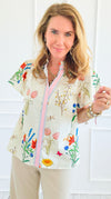 Botanica Belle Short Sleeve Top-110 Short Sleeve Tops-Umgee-Coastal Bloom Boutique, find the trendiest versions of the popular styles and looks Located in Indialantic, FL