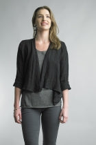 Waterfall Linen Jacket - Black-160 Jackets-Tempo-Coastal Bloom Boutique, find the trendiest versions of the popular styles and looks Located in Indialantic, FL