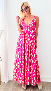 Tie Shoulder Maxi Dress - Fuchsia-200 Dresses/Jumpsuits/Rompers-en creme-Coastal Bloom Boutique, find the trendiest versions of the popular styles and looks Located in Indialantic, FL