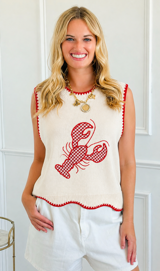 Lobster Graphic Sweater Tank Top