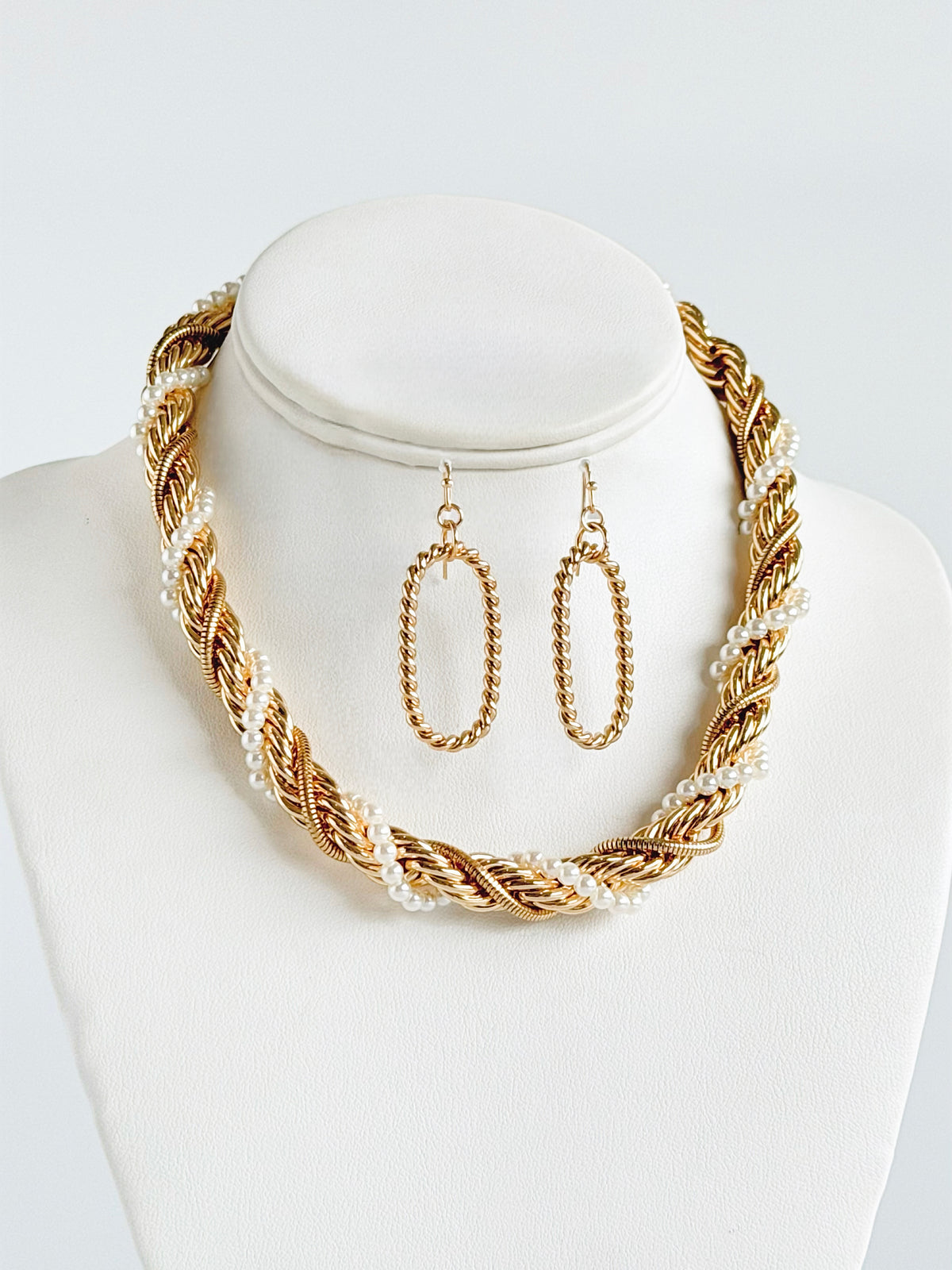 Cables Twist & Pearl Mixed Necklace Set-230 Jewelry-GS JEWELRY-Coastal Bloom Boutique, find the trendiest versions of the popular styles and looks Located in Indialantic, FL