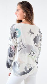 Starry Whimsical Italian Sweater-140 Sweaters-Italianissimo-Coastal Bloom Boutique, find the trendiest versions of the popular styles and looks Located in Indialantic, FL