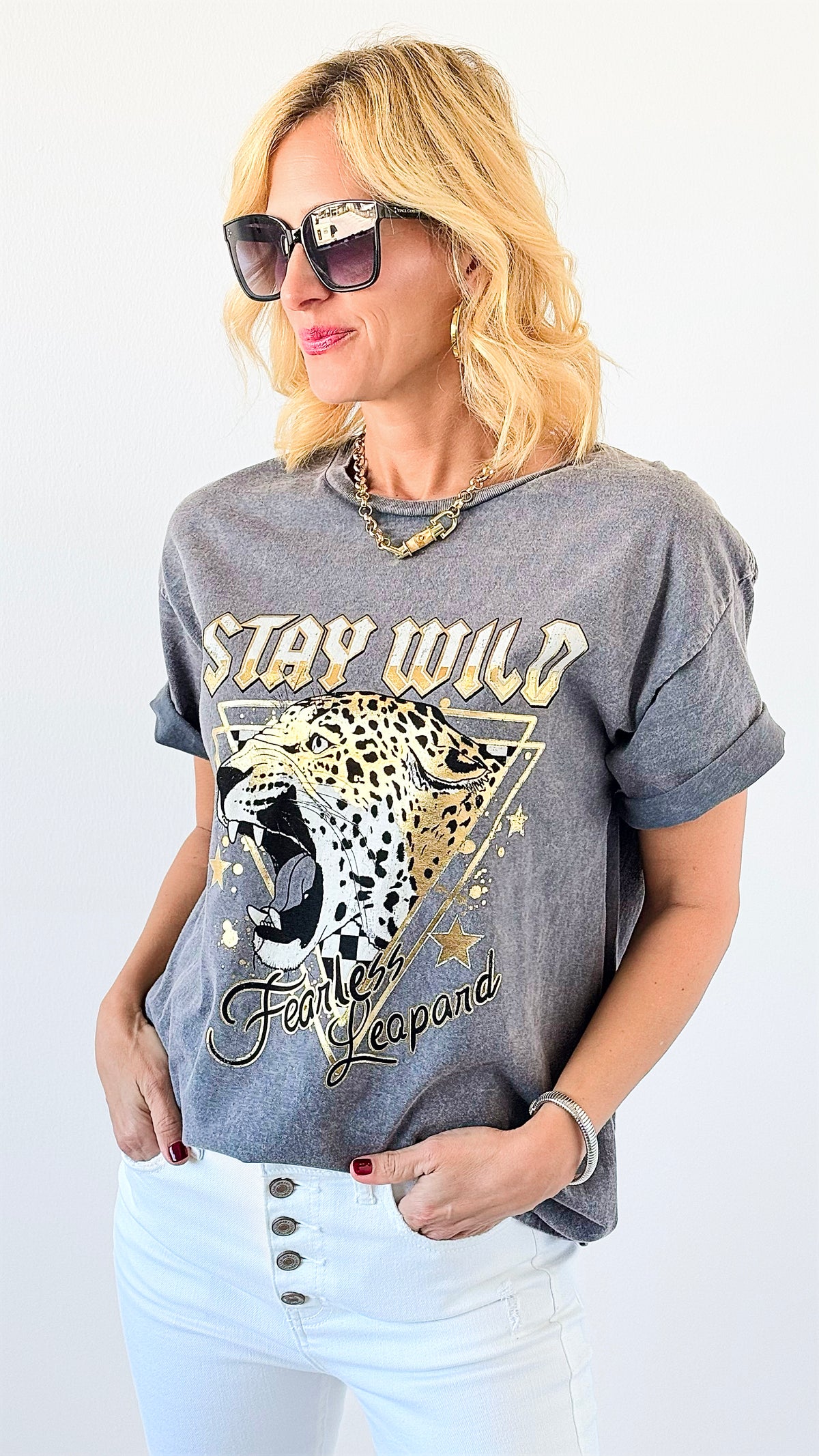 Fearless Spirit Graphic Tee-110 Short Sleeve Tops-Sweet Claire-Coastal Bloom Boutique, find the trendiest versions of the popular styles and looks Located in Indialantic, FL