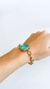 Chunky Crystal Square Magnetic Bracelet - Bahamian Blue-230 Jewelry-AF Designs-Coastal Bloom Boutique, find the trendiest versions of the popular styles and looks Located in Indialantic, FL