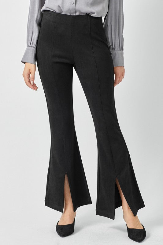 Flared Hem Split Pants-170 Bottoms-mystree-Coastal Bloom Boutique, find the trendiest versions of the popular styles and looks Located in Indialantic, FL