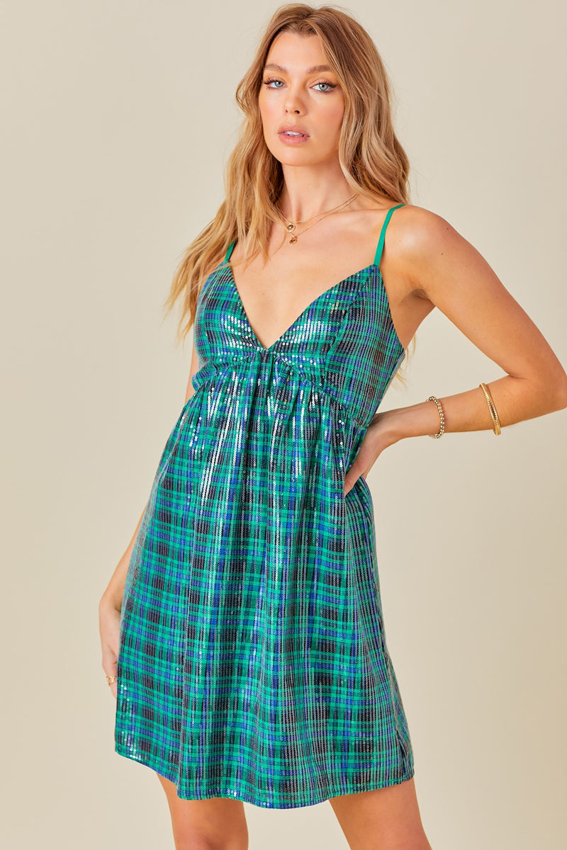 Sequin Sweetheart Mini Dress - Green-200 dresses/jumpsuits/rompers-day + moon-Coastal Bloom Boutique, find the trendiest versions of the popular styles and looks Located in Indialantic, FL