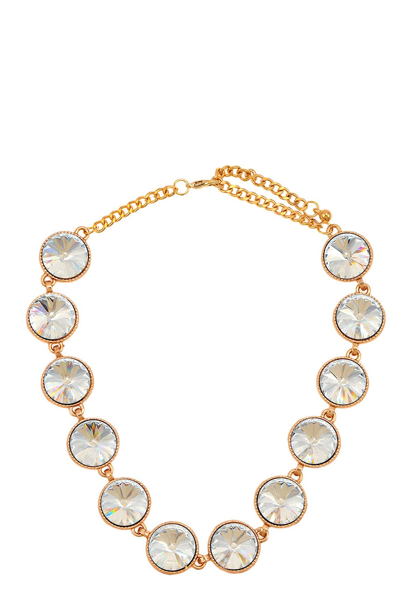 Modern Orbit Pendant Necklace - Gold/Clear-230 Jewelry-ICCO ACCESSORIES-Coastal Bloom Boutique, find the trendiest versions of the popular styles and looks Located in Indialantic, FL