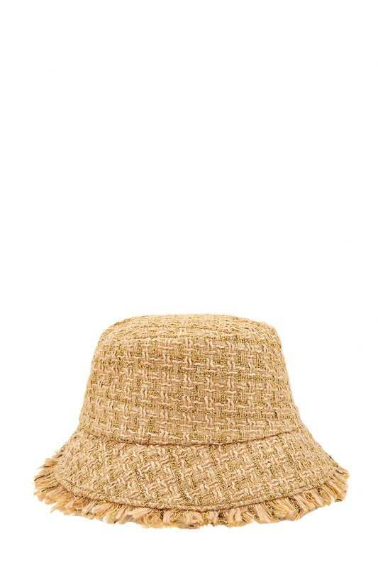 Tweed Bucket Hat - Taupe-260 Other Accessories-ICCO ACCESSORIES-Coastal Bloom Boutique, find the trendiest versions of the popular styles and looks Located in Indialantic, FL