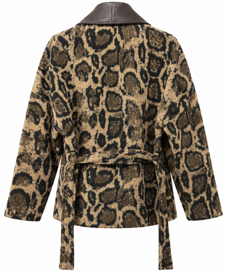 Leopard Belted Wrap Italian Jacket
