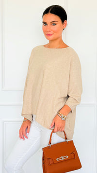 Ease & Flow Italian Dolman Sleeve Sweater-140 Sweaters-Italianissimo-Coastal Bloom Boutique, find the trendiest versions of the popular styles and looks Located in Indialantic, FL