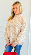 Darling Daisies Jacquard Sweater-140 Sweaters-TEA N ROSE-Coastal Bloom Boutique, find the trendiest versions of the popular styles and looks Located in Indialantic, FL