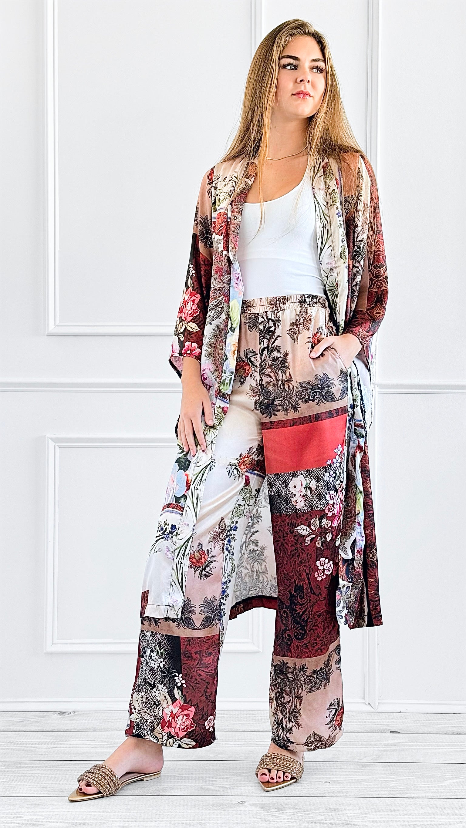 Bohemian Bliss Robe & Pants Set-210 Loungewear/Sets-Rousseau-Coastal Bloom Boutique, find the trendiest versions of the popular styles and looks Located in Indialantic, FL