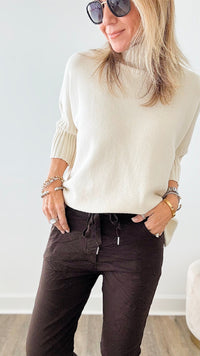 Love Endures Italian Jogger - Chocolate-180 Joggers-Italianissimo-Coastal Bloom Boutique, find the trendiest versions of the popular styles and looks Located in Indialantic, FL