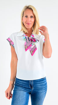Park Avenue Silk-Trim Blouse-00 Sleevless Tops-PASTEL DESIGN-Coastal Bloom Boutique, find the trendiest versions of the popular styles and looks Located in Indialantic, FL