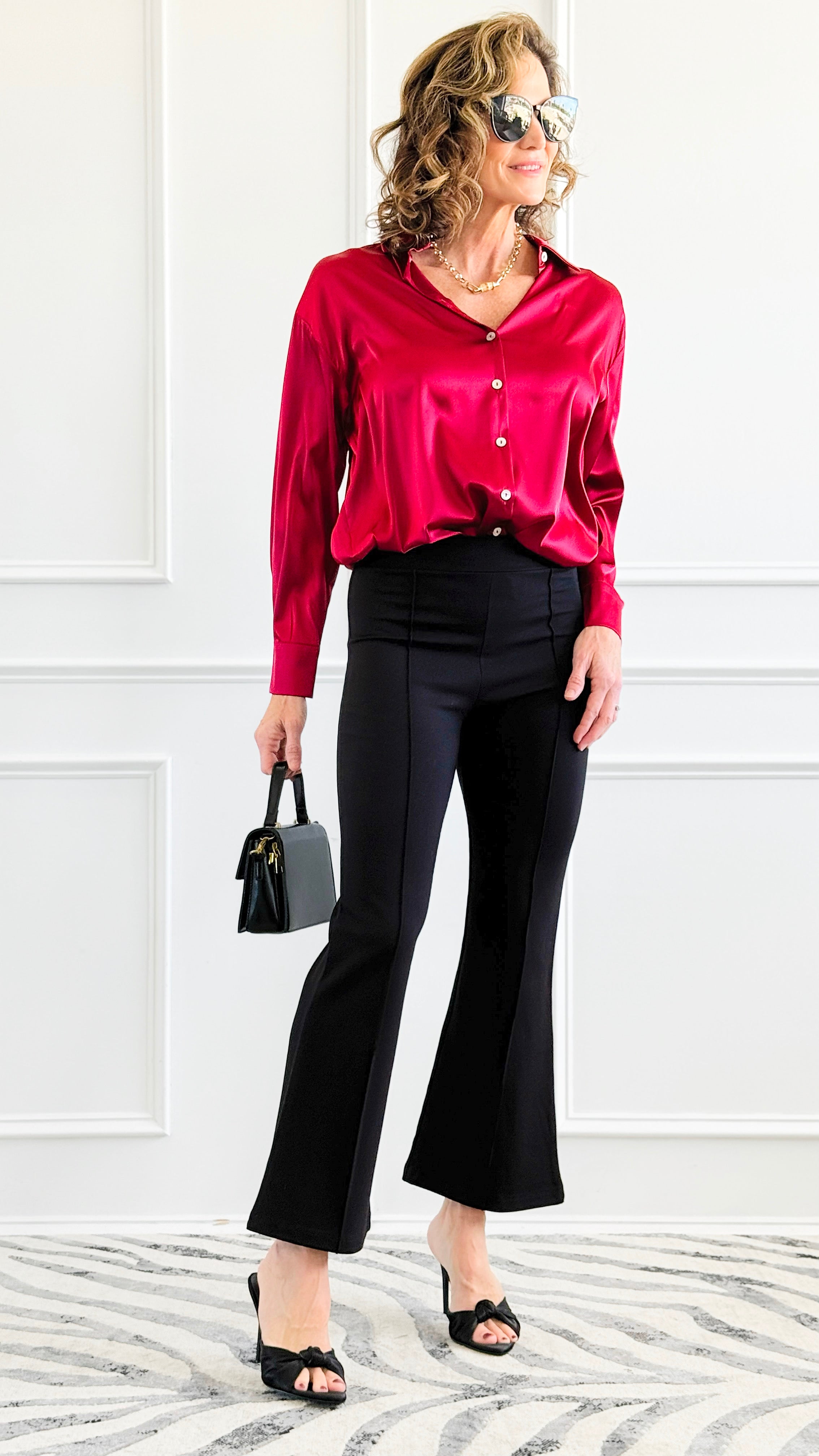 Sculpt Seam Pants – Black-170 Bottoms-Zenana-Coastal Bloom Boutique, find the trendiest versions of the popular styles and looks Located in Indialantic, FL