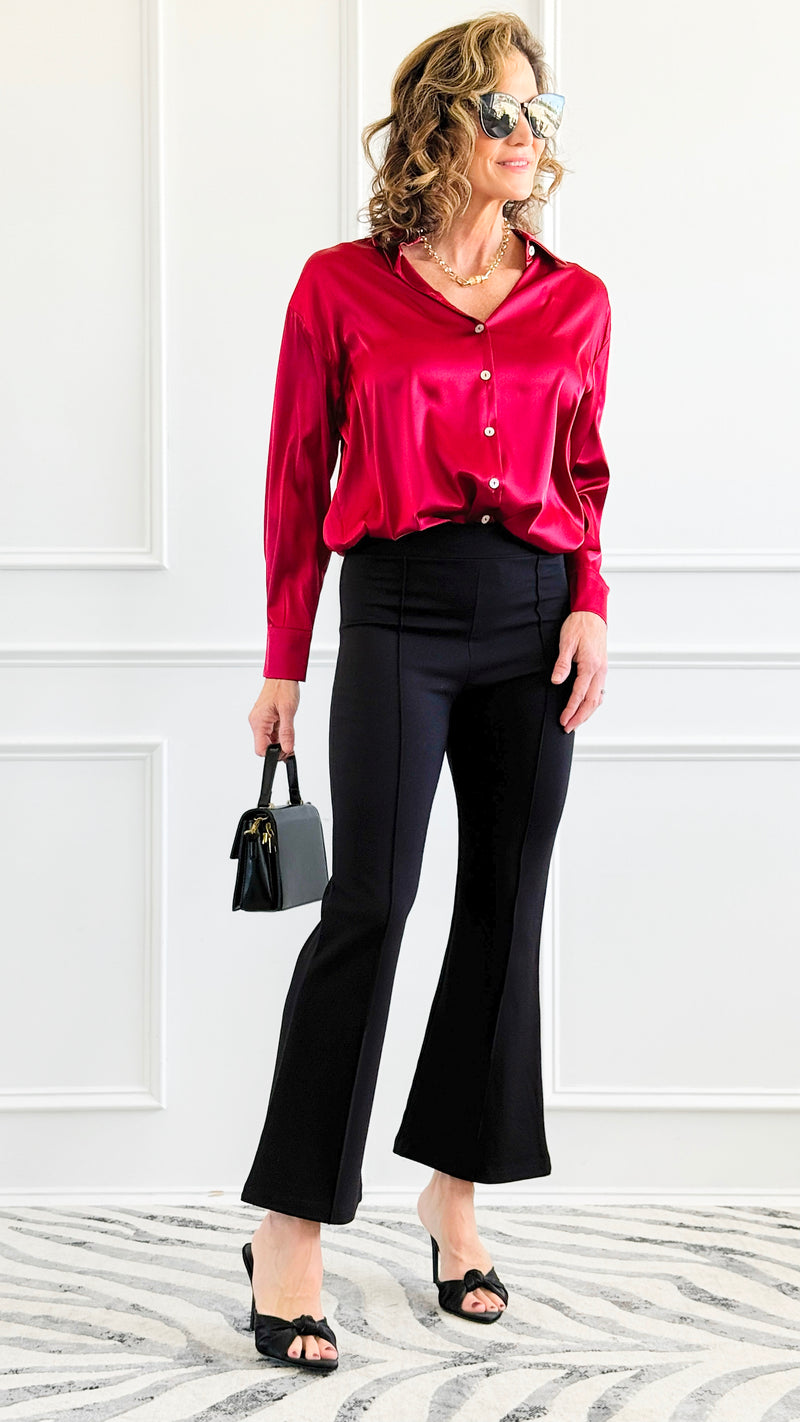 Sculpt Seam Pants – Black-170 Bottoms-Zenana-Coastal Bloom Boutique, find the trendiest versions of the popular styles and looks Located in Indialantic, FL