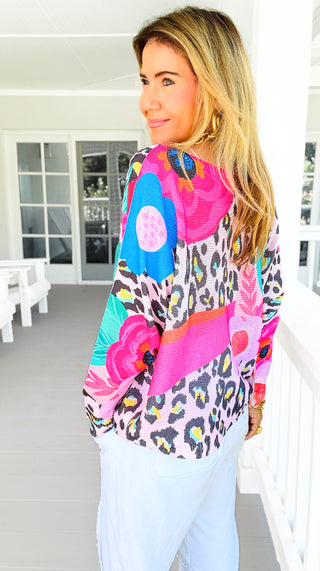 Italian St Tropez Wild Bloom Sweater - Designed by CB.