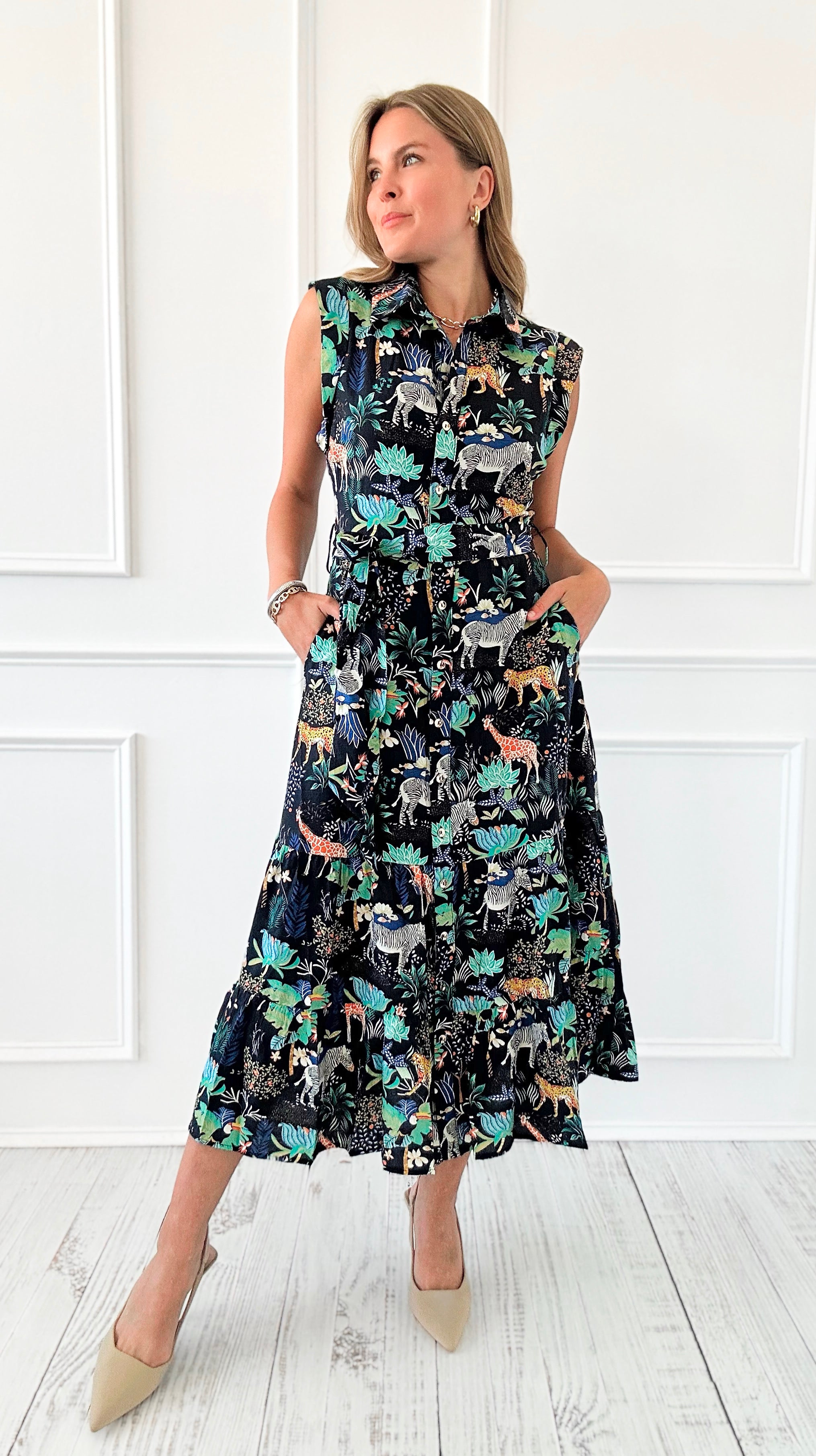 Button Down Safari Dress-200 Dresses/Jumpsuits/Rompers-Taelynn-Coastal Bloom Boutique, find the trendiest versions of the popular styles and looks Located in Indialantic, FL