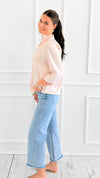 Soft Focus Wide Sleeve Top - Blush-110 Long Sleeve Tops-GIGIO-Coastal Bloom Boutique, find the trendiest versions of the popular styles and looks Located in Indialantic, FL