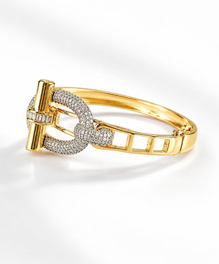 Chunky Micropave & Baguette Toggle Bracelet